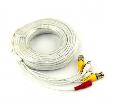 Cable para la señal de audio y video de cámaras BNC RCA 20 metros