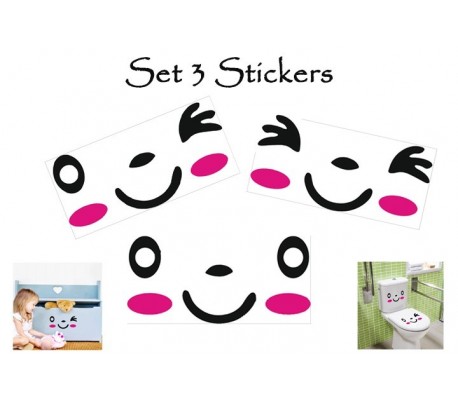 Set kit pegatinas sonrientes para decorar la casa