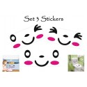 Set kit pegatinas sonrientes para decorar la casa