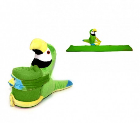 184592 Set de peluche motivo Loro con manta polar 100 x 75 cm dulçes abrazos