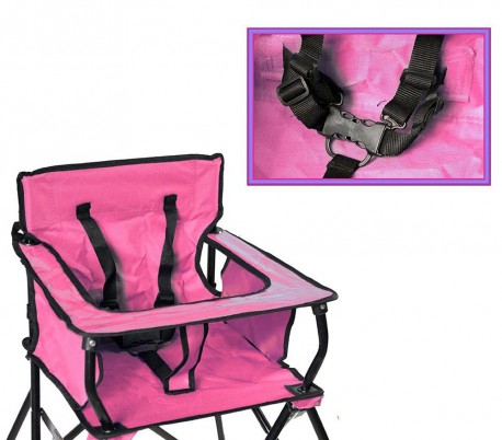 321546 Silla de camping para bebés ONSHORE con bolsa de transporte ROSA