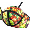 G1662 Bikini para mujer mod. FRUIT con fantasía de frutas y copas acolchadas G1662 Bikini para mujer mod. FRUIT con fantasía de frutas y copas acolchadas