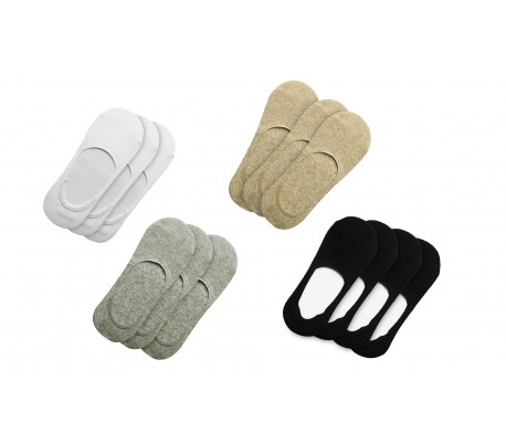 NY-700D Pack de 12 calcetines invisibles con tira de silicona antideslizante