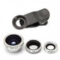 Kit de 3 lentes de smartphones con pinzas fisheye universal macro gran angular