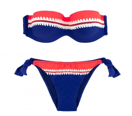 CY9923 Bikini para mujer mod. Aurora copas acolchadas detalles bordados