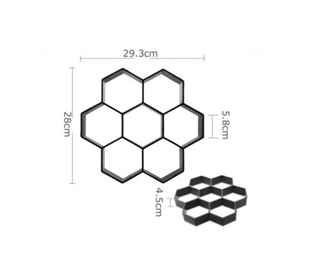 10757 Molde de pavimentación hexagonal para crear guijarros 28 X 29 cm