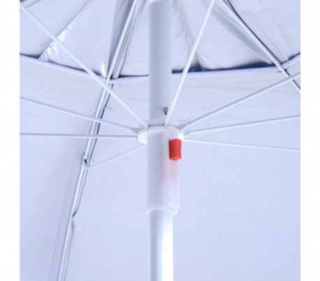 265918 Sombrilla y tienda 2 en 1 para la playa con tela parasol en velcro