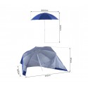 265918 Sombrilla y tienda 2 en 1 para la playa con tela parasol en velcro