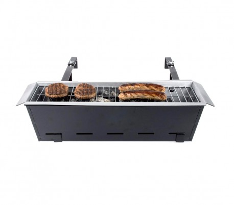 10756 Barbacoa universal para balcón o barandas en terraza o jardín 19x58x38 cm