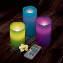  Conjunto 3 velas decorativas  con luz artificial a control remoto y perfumadas