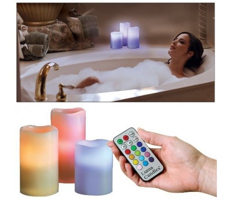  Conjunto 3 velas decorativas  con luz...