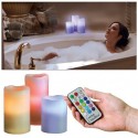 Conjunto 3 velas decorativas  con luz artificial a control remoto y perfumadas