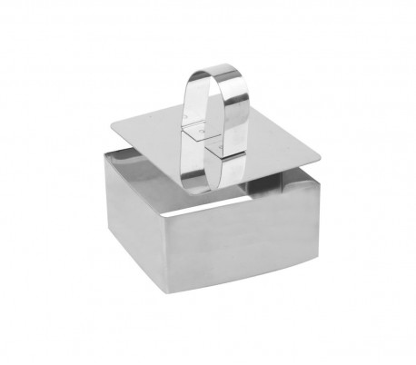 594809 Set 2 moldes de pasta cuadrada para primeros platos y postres 8x8x4 cm