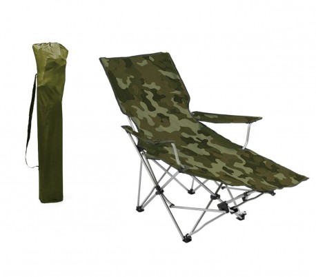 391808 Silla plegable modelo camuflaje con reposapiés ONSHORE camping o jardín