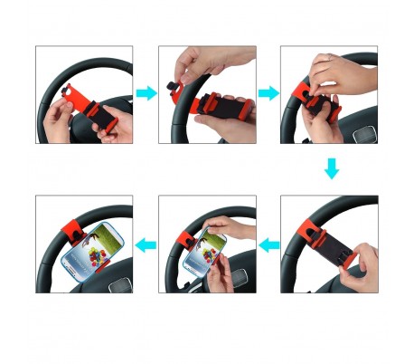 Soporte volante sujección elástica smartphones...