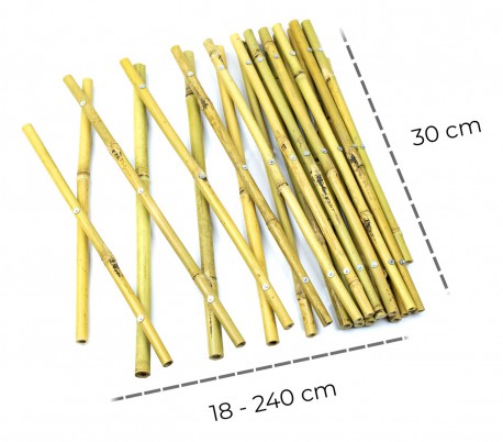 377505 Valla de bambú extensible para jardín jardín 30x240 cm