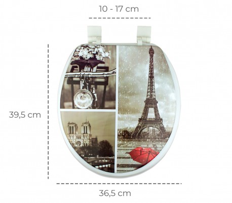 132333 Asiento suave con tapa para el WC universal modelo París