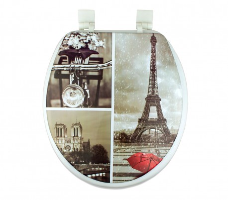 132333 Asiento suave con tapa para el WC universal modelo París