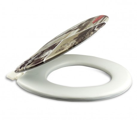 132333 Asiento suave con tapa para el WC universal modelo París