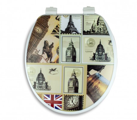 132333 Asiento suave con tapa para el WC universal modelo París