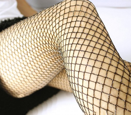 Medias elásticas red brillante cintura alta PANTYHOSE mod 506 tipo de red medio