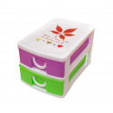 391587 Mini cajonera de 2 Pisos WELKHOME Plástico multicolor 9x13x8 cm