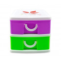 391587 Mini cajonera de 2 Pisos WELKHOME Plástico multicolor 9x13x8 cm