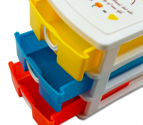 391587 Mini cajonera de 2 Pisos WELKHOME Plástico multicolor 9x13x8 cm