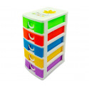 391600 Mini cajonera de 4 Pisos WELKHOME Plástico multicolor 9x13x15 cm