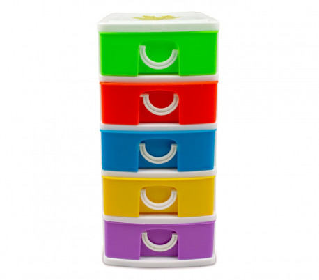 391600 Mini cajonera de 4 Pisos WELKHOME Plástico multicolor 9x13x15 cm