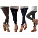 Juego 5 leggings térmicos mujer chica felpa elásticos perfecto invierno
