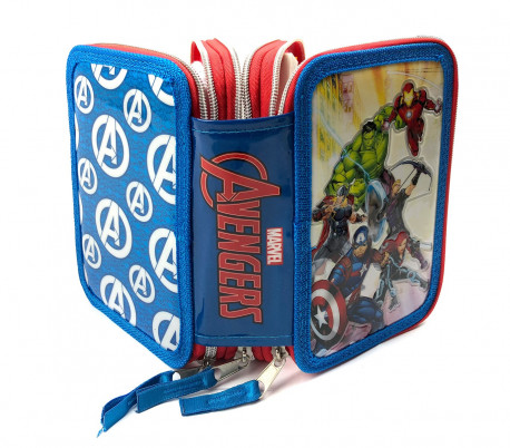 455500 Estuche para niños de 3 cremalleras 43pz colores variados SPIDERMAN