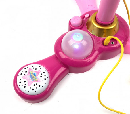 288320 Micrófono Karaoke Rockstar con poste de luz altura regulable hasta 117cm