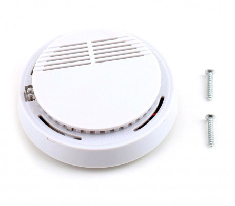 17330 Detector de humo SMOKE ALARM automático redondo con tornillos de montaje