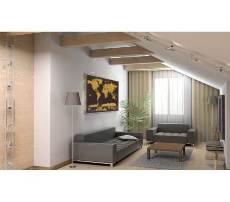 182207 Mapamundi deluxe negro 82 x 58 cm rascar los lugares que ha visitado