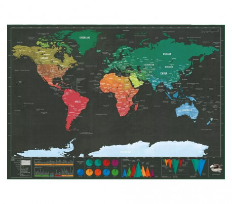 182207 Mapamundi deluxe negro 82 x 58 cm rascar los lugares que ha visitado