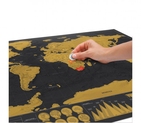 182207 Mapamundi deluxe negro 82 x 58 cm rascar los lugares que ha visitado