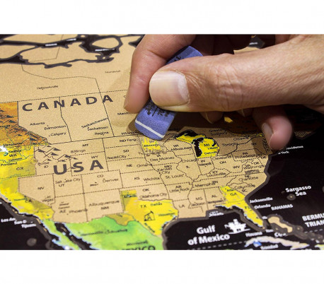 182207 Mapamundi deluxe negro 82 x 58 cm rascar los lugares que ha visitado