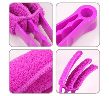 169116 Mini cepillo lavable de microfibra de 3 solapas para persiana venecianas