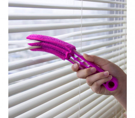 169116 Mini cepillo lavable de microfibra de 3 solapas para persiana venecianas