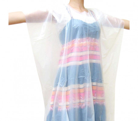 158998 Capa blanca desechable de peluquería profesional 90 x 110 cm