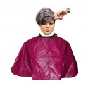 159001 Capa profesional peluquería  bordeaux en pvc 91x68 cm corte y color