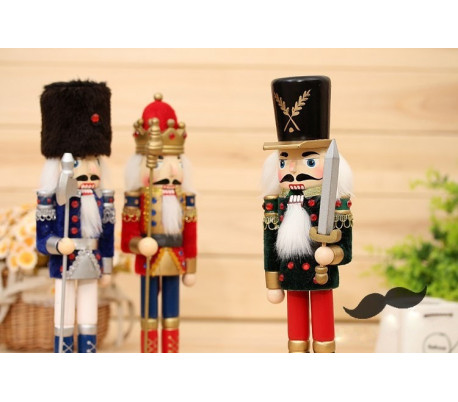 831010 Soldado decorativo TAMBOR 30 cm hecho de madera pintada a mano