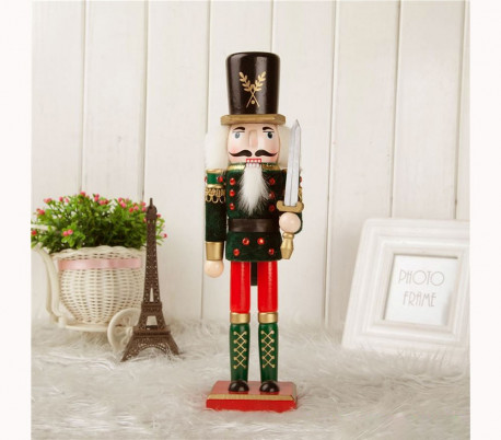 831010 Soldado decorativo TAMBOR 30 cm hecho de madera pintada a mano