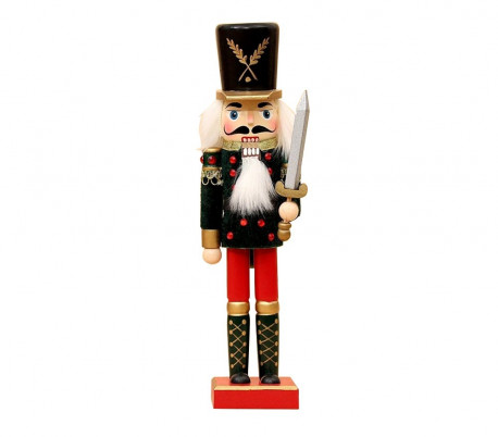 831010 Soldado decorativo TAMBOR 30 cm hecho de madera pintada a mano