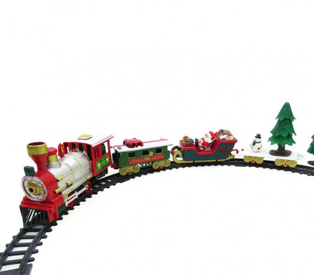 830082 Tren de navidad a batería para árbol con luces y sonidos 75 cm diámetro