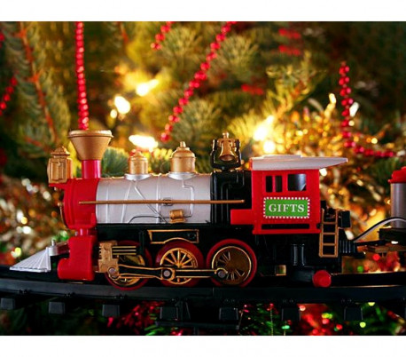 830082 Tren de navidad a batería para árbol con luces y sonidos 75 cm diámetro