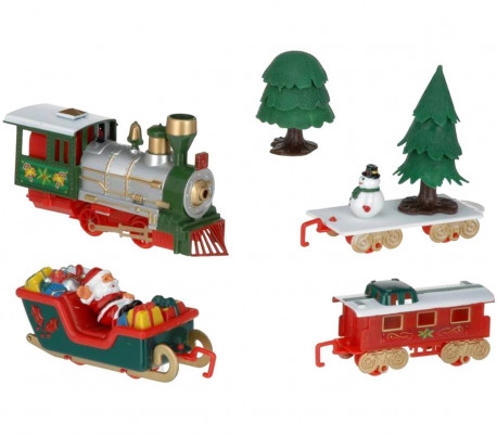 830082 Tren de navidad a batería para árbol con luces y sonidos 75 cm diámetro