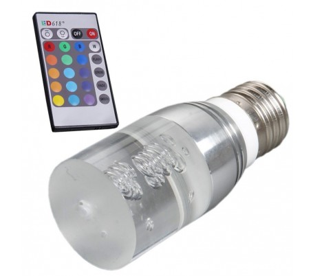 Bombilla Cristal LED efecto multicolor RGB 3W...