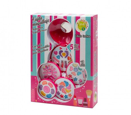 002504 Set de maquillaje infantil 5 estantes Tachan Box con espejo 40x26 cm